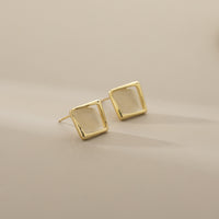 Exquisite And Small Opal Geometric Ear Studs