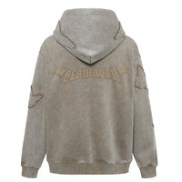 Butterfly Affixed Cloth Embroidered Hooded Sweater Men's Autumn