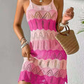 Women's Color-Block Sexy Knitted Beach Dress