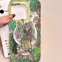Retro Oil Painting Jungle Bird With Magnetic Suction Phone Case