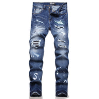 Jeans Men's Style Fashion Ripped Patch