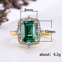 Colored Gems Zircon Ring Wedding Anniversary