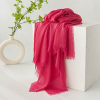 Strict Selection Summer Cotton And Linen Scarf Solid Color Simple Sun Protection