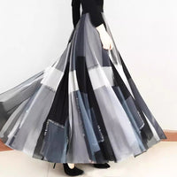 Fashionable Long Skirt Made From High-Density Mesh