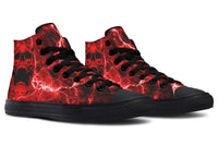 Men And Women Color Gradient Print High-top Canvas Shoes