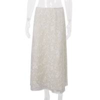 Sexy Low Waist Crocheted Flower Fashion Temperament Slim Skirt