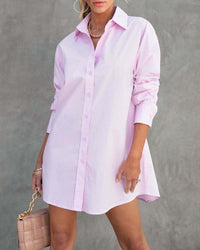 Autumn Simple Loose Long-Sleeve V-Neck Button-Up Shirt Womens Clothing