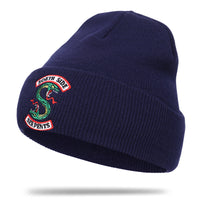 Knitted hat with embroidery