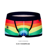 Men's Quick-drying Rainbow Stripes Boyshorts