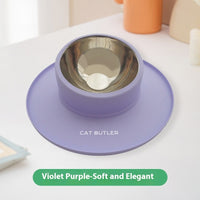 Cat And Dog Bowl Silicone Stainless Steel Pet Non-slip Leak-proof
