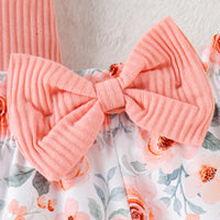 Women's Fashion Sleeveless One-piece Romper Floral Shorts Headscarf Three-piece Suit