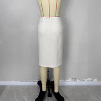 Summer Midi Skirt With Side Slit And Buttons Versatile Style