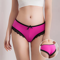 Lace Women's Ice Silk Underwear Design Sense Low Waist Plus Size Briefs