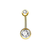 Stainless Steel Double Drill Navel Nail Double Ball Navel Ring