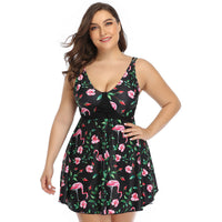 Oversized split print swimsuit
