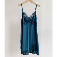 Lace deep V backless nightdress