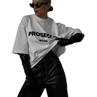 Women's Clothing Round Neck White Loose All-match Letters Printed Short-sleeved Top Outer Wear