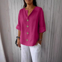 V-neck Pullover Shirt Fashion Casual Long-sleeved Top Women's Clothing