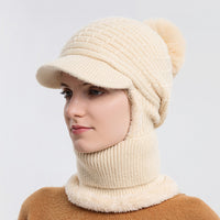 Women's Plush Thickened Warm Knitted Hat Ear Shield