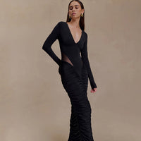 Women's Elegant Tight-Fitting Long-Sleeve Sheath Dress