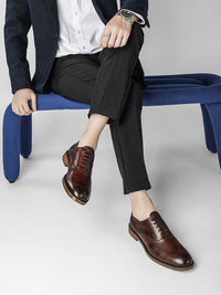 Men's Low-top Business Dress Shoes British Retro Polished Color