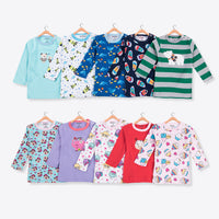 Newborn Baby Cartoon Cotton Shoulder Button t-shirt 5 Pack