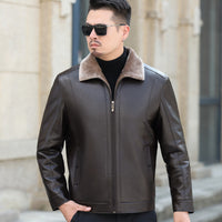 Men's Casual Loose Thick Leather Jacket