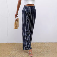 Women's Retro Fashion Casual Striped Trousers