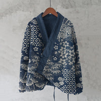 Womens Printed Kimono Cardigan Fleece Jacket Fashionable Womens Outerwear