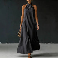 Women's Off-Shoulder Sleeveless Cross-Strap Dress
