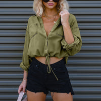 Fashion Casual Versatile Double Pocket Loose Shirt