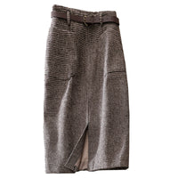 Houndstooth Skirt Women's High Waist