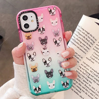 Compatible with Apple , Cute dog gradient phone case
