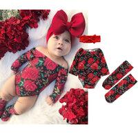 Long-sleeved rose print halter