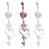 Fashion European And American Creative Peach Heart Navel Ring