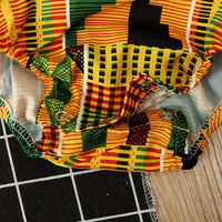 Children's headband printed jumpsuit