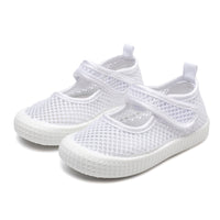 Children's Canvas Indoor Slip-on Elastic White Shoes