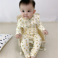 Baby Lemon Print Base Shirt High Waist Trousers Suit