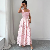 Sexy Spaghetti-strap Waist-cinching Split Dress