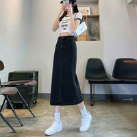 Female Casual Mid Length High Waist Slimming A-line Skirt