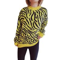 Commuter Knitted Two-piece Zebra Pattern Contrast Color