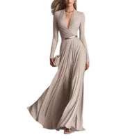 Solid-color Textured Long-sleeve Elegant French-style Dress