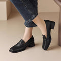Spring And Autumn New Square Head Women's Chunky Heels Fashion British Style