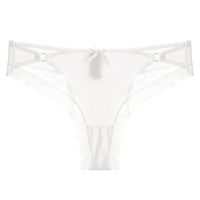 Cross-cut hollow bow panties