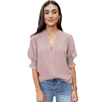 Shiying New V-neck Half Sleeve Shirt For Women