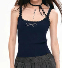 Women's Lace Suspender With Bow Design