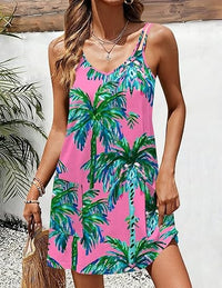 Loose-fitting Printed Slip Dress For Women