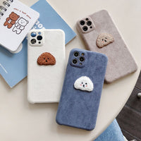 Embroidered Teddy Head Plush Phone Case