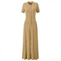 Hollow-out Waist-Cinching Elegant Polka-Dot Dress For Women