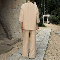 Womens Casual Elegant Loose-fitting Long-sleeve Set